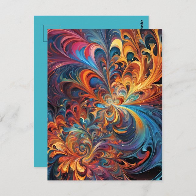 Kaleidoskop-Sterne Postkarte (Vorne/Hinten)