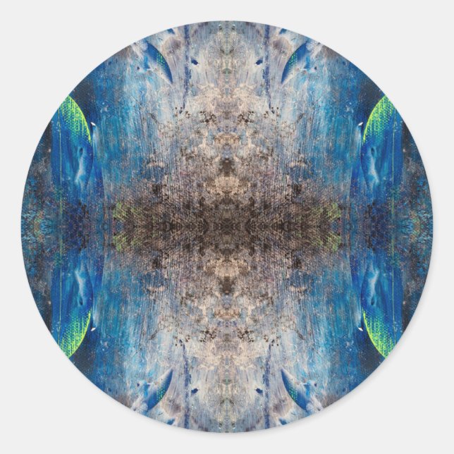 Kaleidoskop verspielt leicht abstrakt bunt Mandala Runder Aufkleber (Vorderseite)