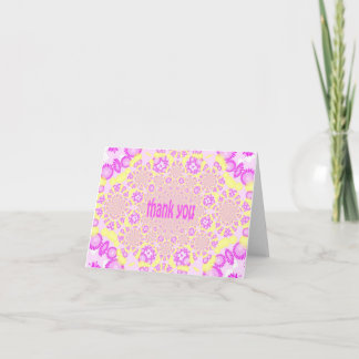 Kaleidoskop Vielen Dank (Gelb und Rosa/Lila) Dankeskarte