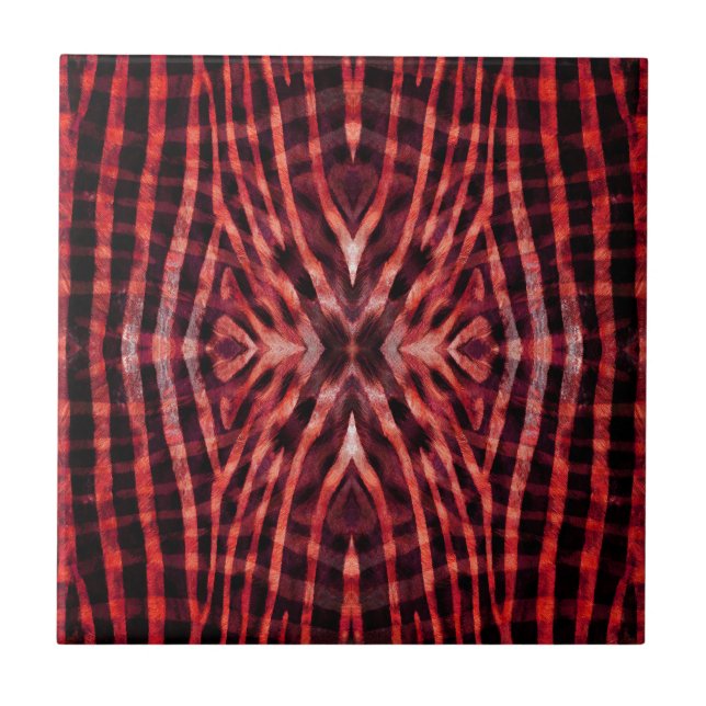 Kaleidoskop Zebra Skin Pattern Fliese (Vorderseite)