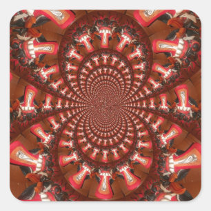 Kaleidoskop Zungen Kunst Druck/Grafik Quadratischer Aufkleber