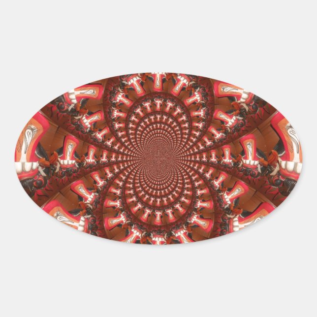 Kaleidoskop Zungenkunst Print/Graphic Ovaler Aufkleber (Vorderseite)