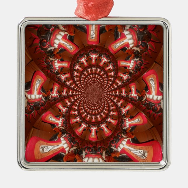 Kaleidoskop Zungenkunst Print/Graphic Silbernes Ornament (Vorne)