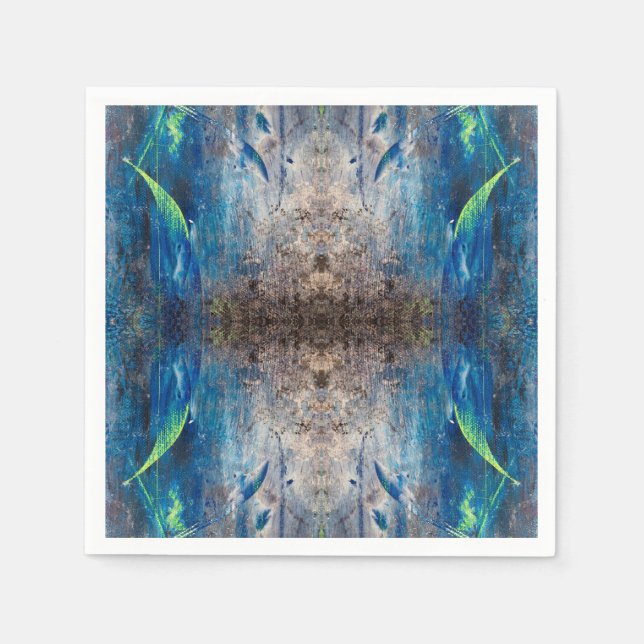 Kaleidoskopisch abstrakt bunt bohemien mandala serviette (Vorderseite)