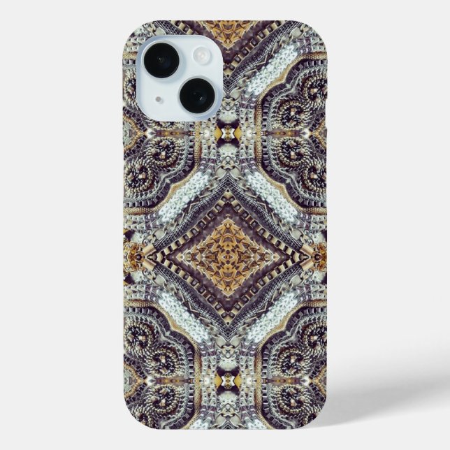 Kaleidoskopisch graue Goldmedaille-Steampunk-Zahnr Case-Mate iPhone Hülle (Rückseite)