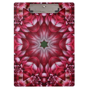 Kaleidoskopische Crimson Dahlia Klemmbrett