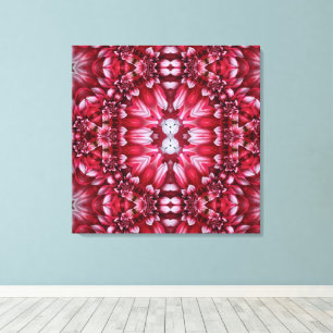Kaleidoskopische Crimson Dahlia Leinwanddruck