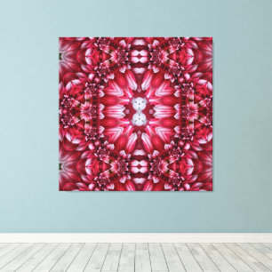 Kaleidoskopische Crimson Dahlia Leinwanddruck