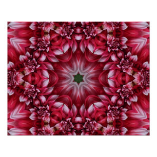 Kaleidoskopische Crimson Dahlia Poster