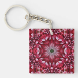 Kaleidoskopische Crimson Dahlia Schlüsselanhänger