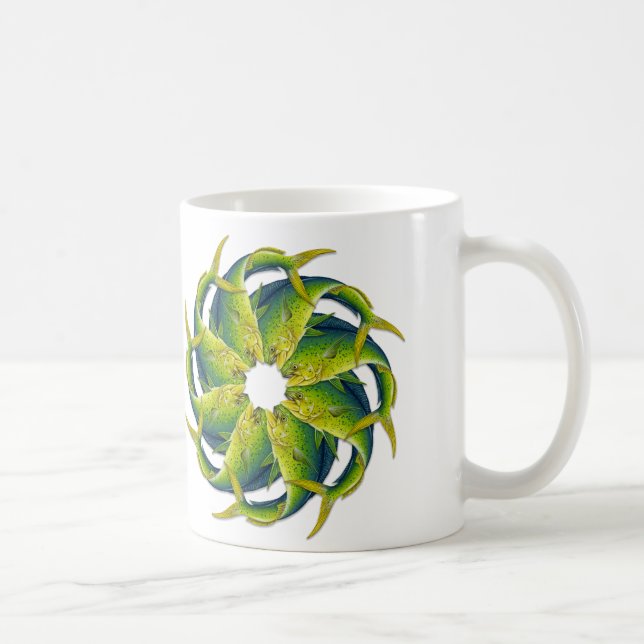 Kaleidoskopische Dolphinfish-Kaffee-Tasse Kaffeetasse (Rechts)