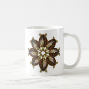 Kaleidoskopische grüne Schildkröte-Tasse Kaffeetasse