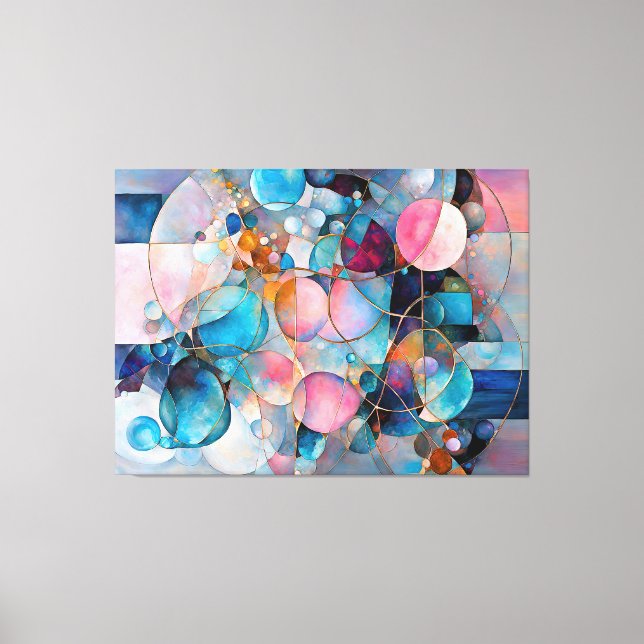"Kaleidoskopische Kaskade" Abstrakte Kunst Leinwanddruck (Vorderseite)