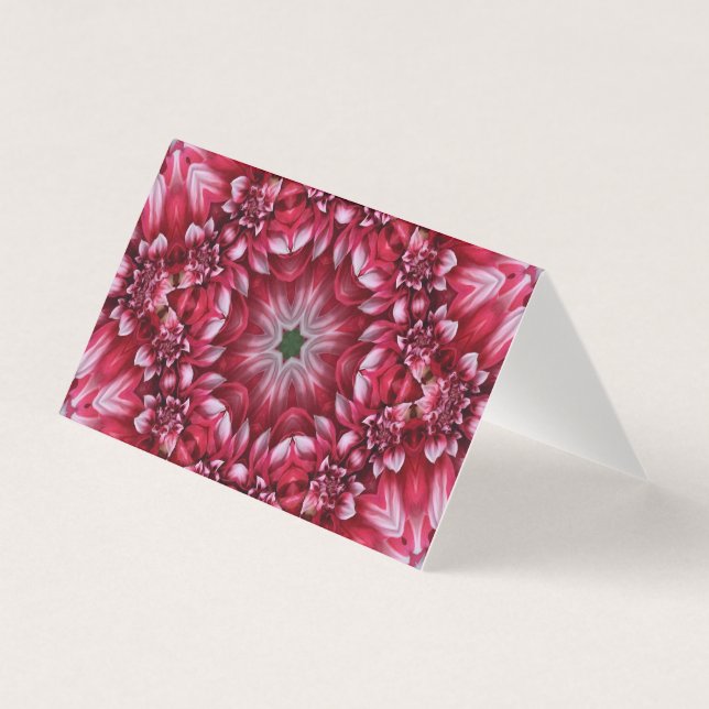 Kaleidoskopische Krimson Dahlia Blank Grußkarte (Vorderseite)