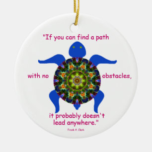 Kaleidoskopische Mandala-Schildkröte Ornament.1 Keramikornament