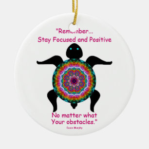 Kaleidoskopische Mandala-Schildkröte Ornament.3 Keramik Ornament