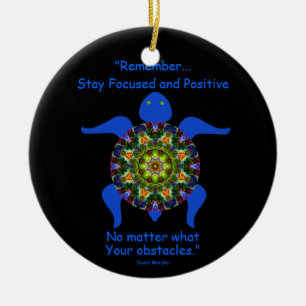 Kaleidoskopische Mandala-Schildkröte Ornament.8 Keramik Ornament