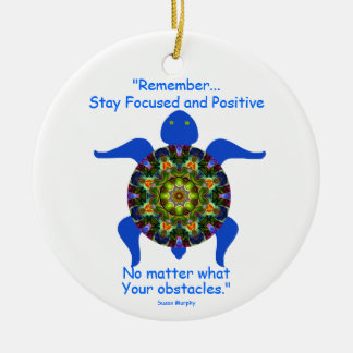 Kaleidoskopische Mandala-Schildkröte Ornament.8 Keramikornament