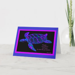 Kaleidoskopische Schildkröte mit Angebotskarte 2 Karte