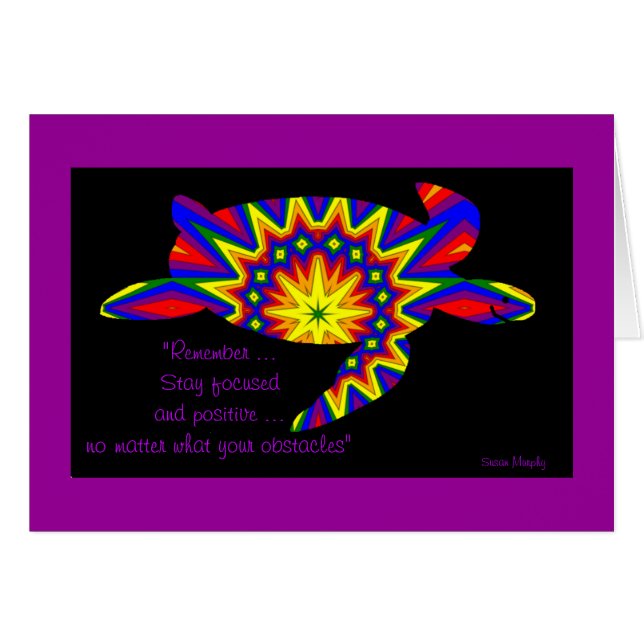 Kaleidoskopische Schildkröte mit Zitat-Karte 1 (Vorderseite (Horizontal))