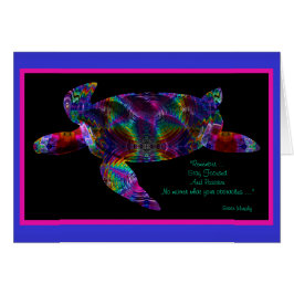 Kaleidoskopische Schildkröte mit Zitat-Karte 4
