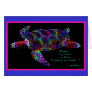 Kaleidoskopische Schildkröte mit Zitat-Karte 4