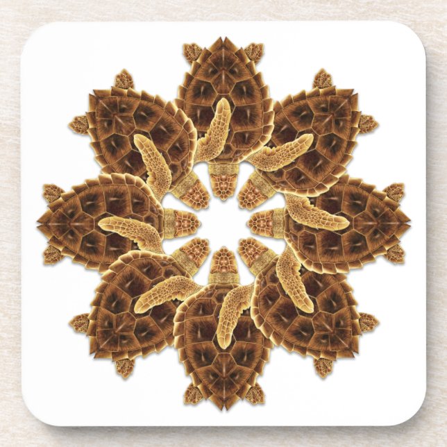 Kaleidoskopische Untersetzer der Meeresschildkröte (Vorderseite)