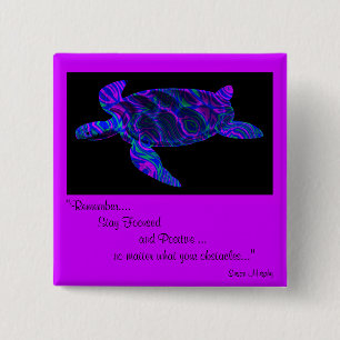 Kaleidoskopischer Schildkröte-Entwurf Button.1 Button