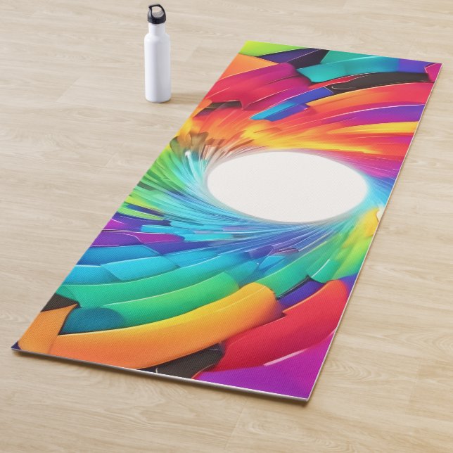 Kaleidoskopischer Vortex: Eine farbenfrohe Reise Yogamatte (Beispiel)