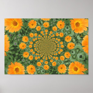 kaleidoskopisches Blumenplakat Poster
