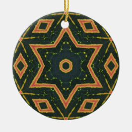 Kaleidoskopisches Croton Leaf - "Star2" Keramik Ornament