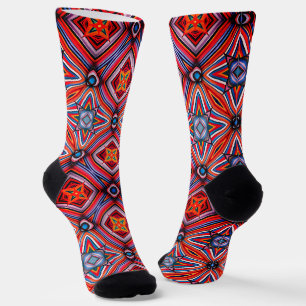 Kaleidoskopisches Design in warmer Farbgebung Socken