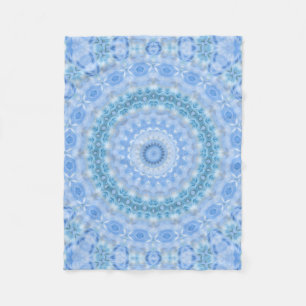 Kaleidoskopisches Sommerkreismosaikdruck-Blau colo Fleecedecke