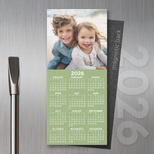 Kalender 1 FotoCollage - Kann die Seite grün bearb Magnetkarte