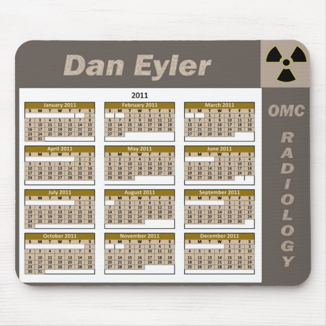 KALENDER 2011 DANS EYLER MOUSEPAD (Vorne)