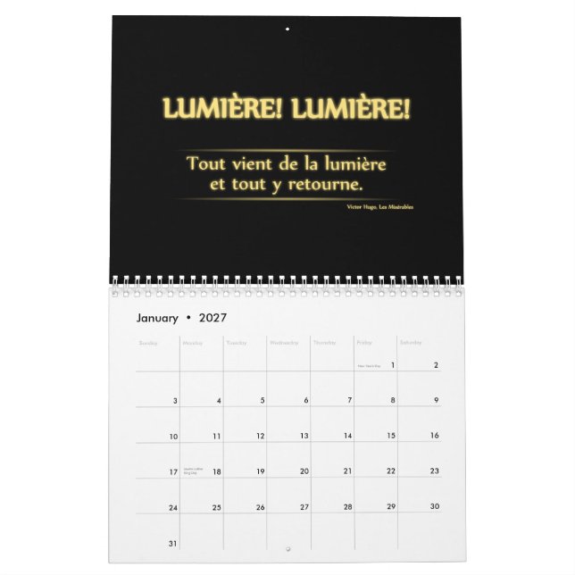 Kalender 2013, französisch (Jan 2027)