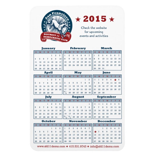 Kalender 2015 magnet (Vertikal)