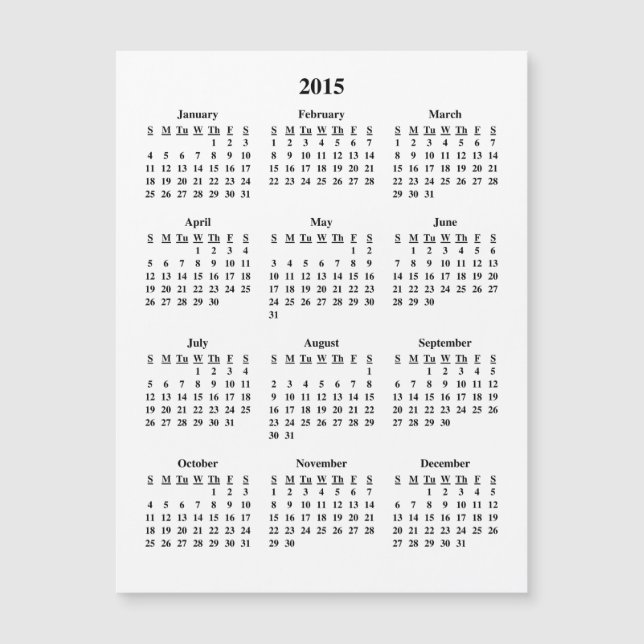 Kalender 2015 magnetkarte (Vorderseite)