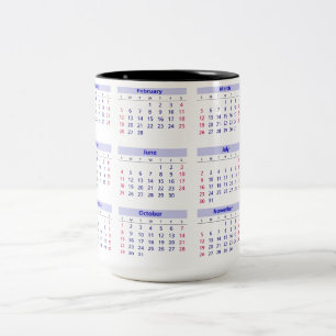 Kalender 2017 zweifarbige tasse
