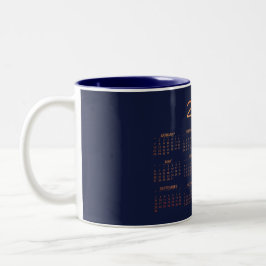 Kalender 2018 Blaue Navy Minimal Kupfer Rose Gold Zweifarbige Tasse