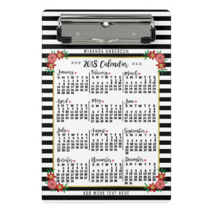 Kalender 2018 (Siehe Beschreibung der neuen Versio Mini Klemmbrett