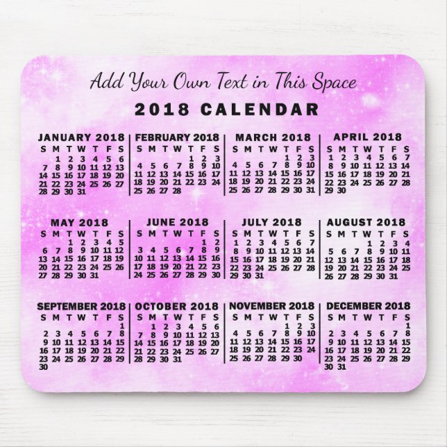 Kalender 2018 (Siehe Beschreibung der neuen Versio Mousepad (Vorne)
