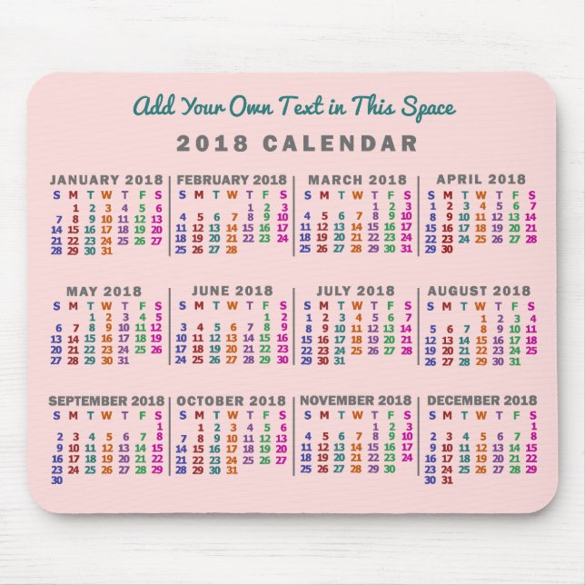 Kalender 2018 (Siehe Beschreibung der neuen Versio Mousepad (Vorne)