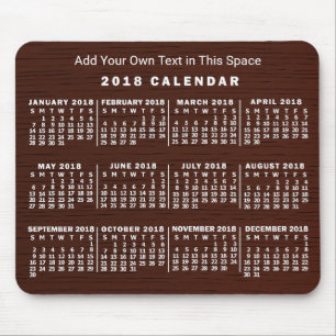 Kalender 2018 (Siehe Beschreibung der neuen Versio Mousepad