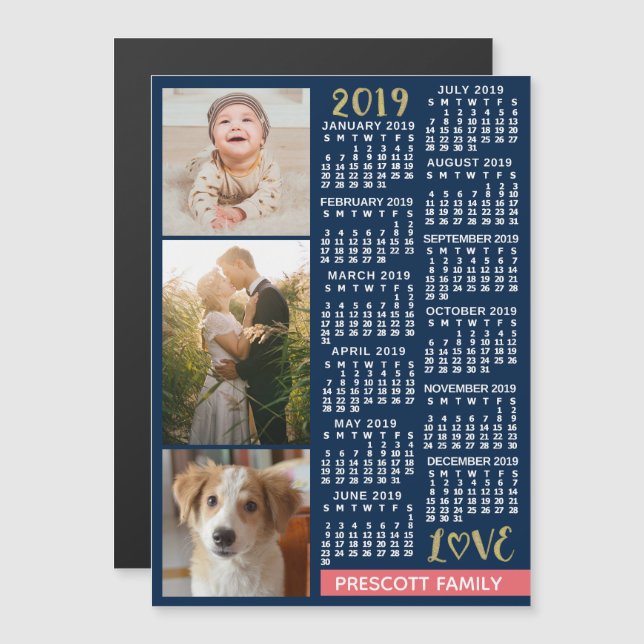 Kalender 2019 (Siehe Beschreibung der neuen Versio Magneteinladung (Vorne/Hinten)