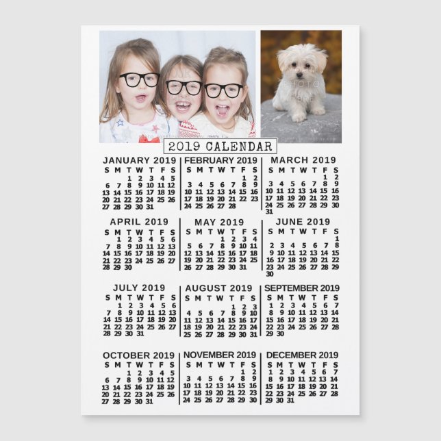 Kalender 2019 (Siehe Beschreibung der neuen Versio Magnetkarte (Vorderseite)