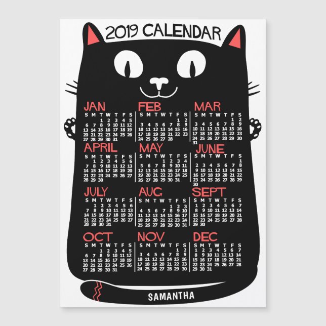 Kalender 2019 (Siehe Beschreibung der neuen Versio Magnetkarte (Vorderseite)