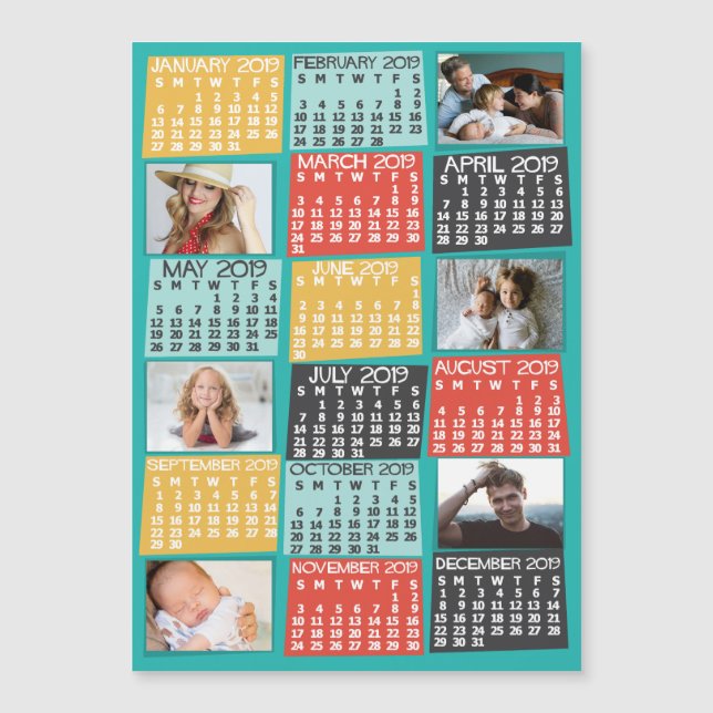 Kalender 2019 (Siehe Beschreibung der neuen Versio Magnetkarte (Vorderseite)