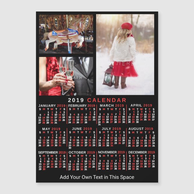 Kalender 2019 (Siehe Beschreibung der neuen Versio Magnetkarte (Vorderseite)