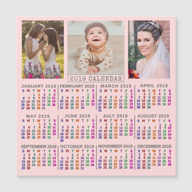 Kalender 2019 (Siehe Beschreibung der neuen Versio Magnetkarte (Vorderseite)